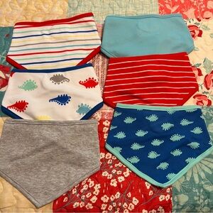 🟢 Amazon Essentials New NIP 6 Pack Baby Boys Bibs One Size Dinosaurs